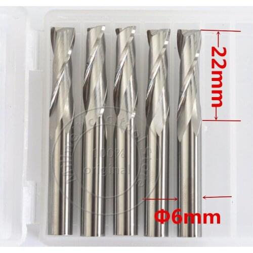 6mm*22mm-5pcs,CNC wood tools,solid carbide End Mill,woodworking insert router bit,Tungsten steel milling ,MDF,PVC,Acrylic,Wood