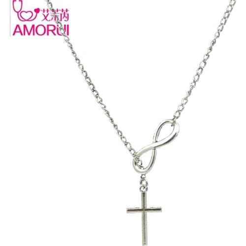 8 Shape Cross Silver Color Choker Chunky Statement Pendant Necklace Charm Bijoux Collares Necklaces for Women Jewelry