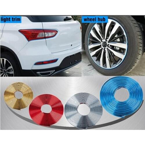 8M PVC Decal Moulding cover rim ring rubbing scratch-proof bumper color Strip stick trim For car light+grill+wheel tire hub Etc