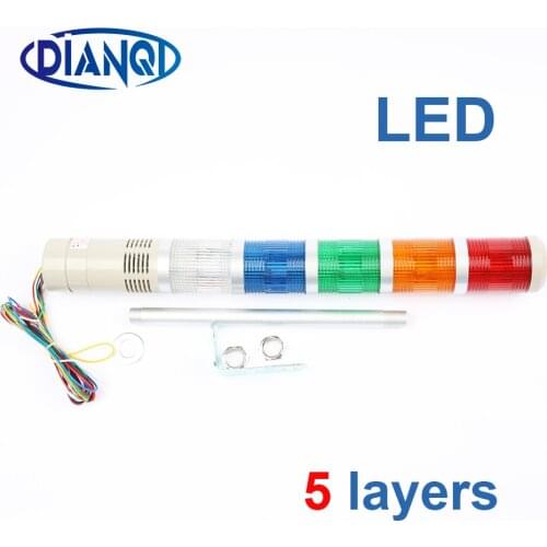 AC 220V 110V Safety Stack Lamp Red Green Yellow Flash Industrial Tower Signal Light LTA-505 5 layer DC 12V 24V Warning lamp LED
