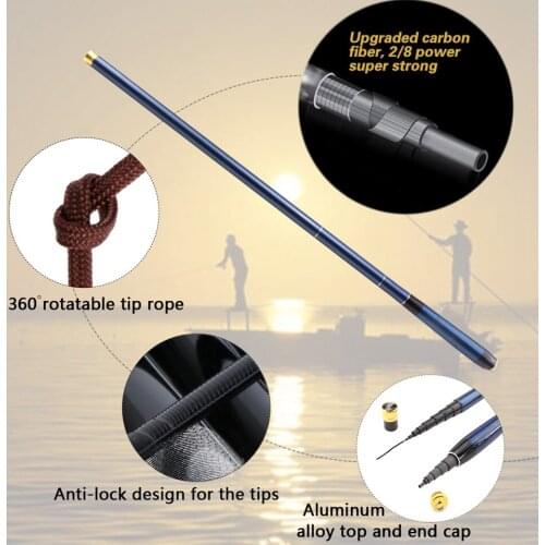 Promotion! 3.6m-7.2m carp Fishing Rods Carbon Fiber Telescopic Fishing Rod Hand Pole Feeder for Carp Fishing Travel Rod