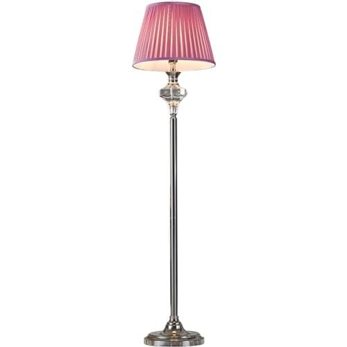 European K9 Crystal Pink Fabric Led E27 Floor Lamp With Foot Switch For Bedroom Living Room Wedding Deco H 147cm 80-265v 2071
