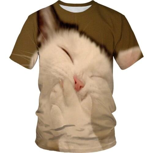 Summer best selling naughty cat 3D T-shirt unisex cute cartoon T-shirt quality original brand shirt casual shirt