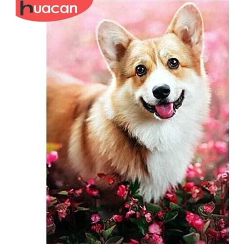 HUACAN DIY Diamond Painting New Arrivals Animal Diamond Embroidery Sale Dog Rhinestones Mosaic Cross Stitch Craft Kit