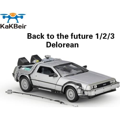 1:24 Alloy Classic Diecast Car Delorean Back To The Future Part 1/2/3 DMC-12 Metal Model Toy Car For Kids Gifts Collection