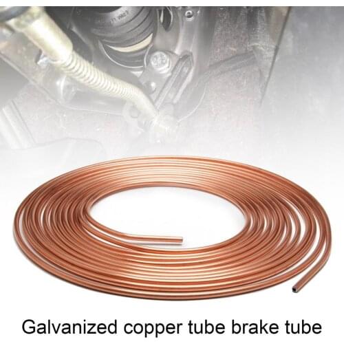 25ft Zinc Plated Copper Brake Line Tubing Kit Universal Brake Line Coil Roll 16 Fittings for Vehicles Motorcycle Accessories