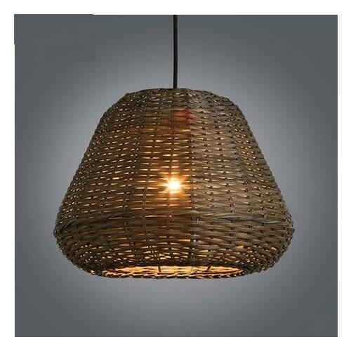 Creative Hand Woven Rattan Droplight Modern LED Pendant Light Fixtures For Dining Room Hanging Lamp Lamparas Colgantes