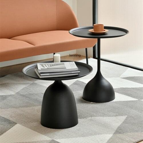 Nordic Round Table Modern Minimalist Iron Art Round Coffee Table Side Storage Wrought Iron Side Tables for Kitchen Accessories