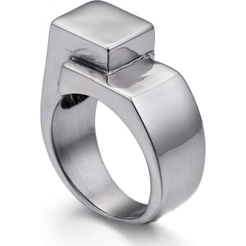 Glossy personality mens pull finger titanium steel mens ring