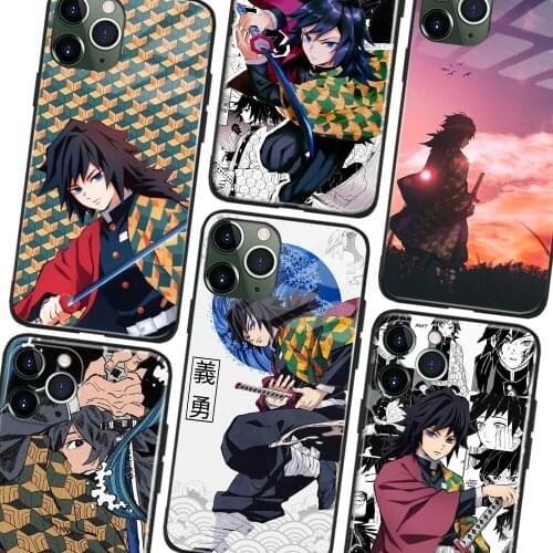 Giyu Tomioka Kimetsu No Yaiba Anme Manga Soft TPU Glass Phone Case for IPhone SE 6s 7 8 Plus X Xr Xs 11 12 Mini Pro Max Samsung