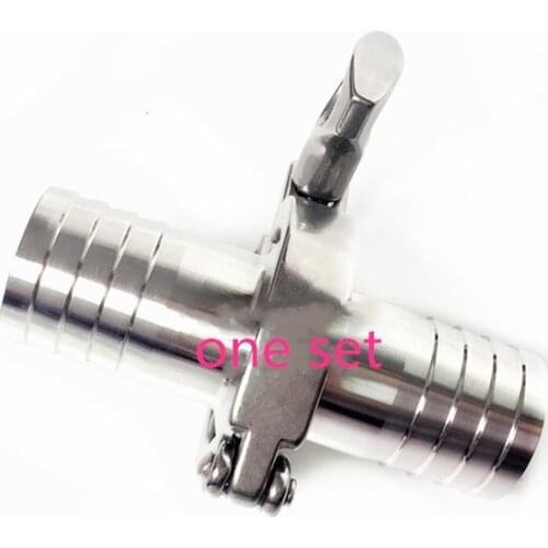 1-1/2" OD 38mm Sanitary Hose Barb Set Ferrule OD 50.5MM +1.5" Tri Clamp + PTFE Gasket Stainless Steel SUS SS 304