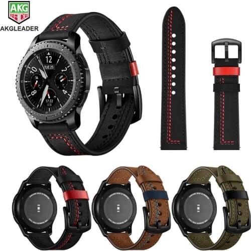 Newest Watch Strap For Samsung Galaxy Watch 46mm Real Leather Watchbands For Samsung Gear S3 Bracelet For Huami Amazfit 1 2 Band