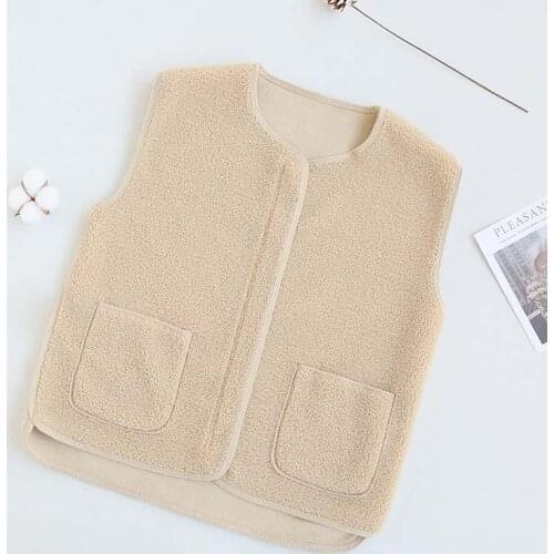 Autumn Winter Faux Fur Vest Ladies Warm Thick Sleeveless Jacket Vests For Women Teddy Bear Waistcoat Women
