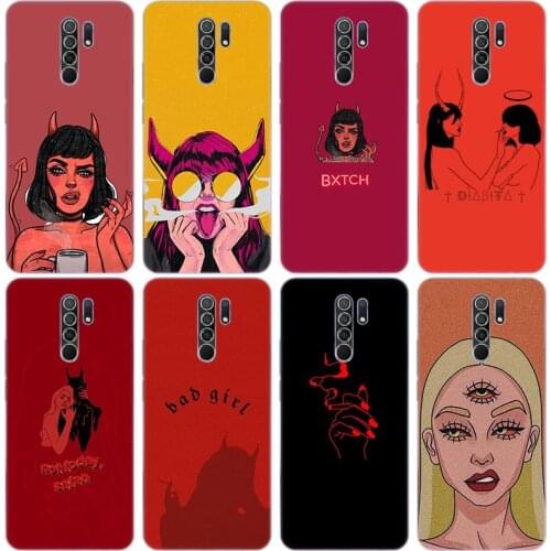 Lovely Devil woman Silicone Phone Case for Xiaomi Redmi Note 10 9 Pro Max 10S 9S 8T 8 8A 9 9A 9C 9T K40 Pro 5G Soft Cover