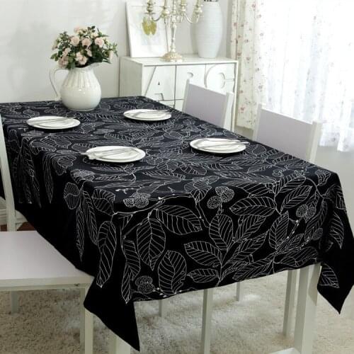 NIOBOMO simple pastoral printed cotton canvas leaves fashion table cloth for Home Tea Table Cover waterproof