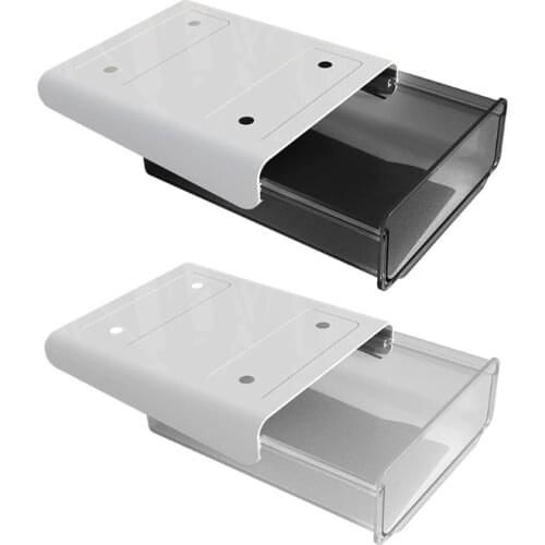 77JF Self-Adhesive Under Desk Drawer Slide-Out Office Hidden Stationery Organizers Table Storage Box Pencil Tray Holder