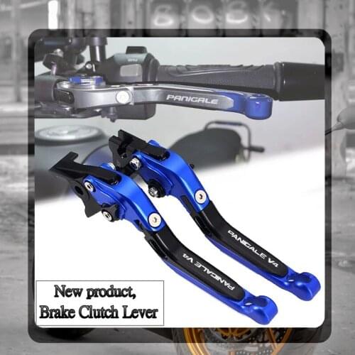 For DUCATI Panigale V4 PanigaleV4 2018 Motorcycle Accessories Folding Extendable Brake Clutch Levers Logo Panigale V4