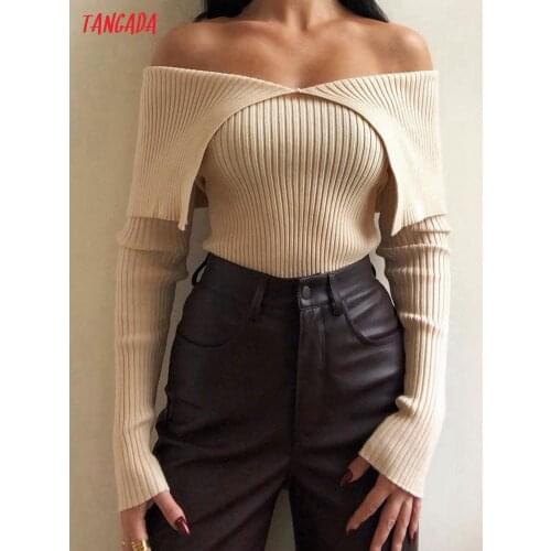 Женские пуловеры с открытыми плечами Tangada China At AliExpress