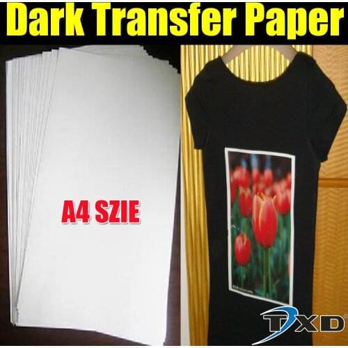 Dark transfer paper for T-Shirts with 100pcs/bag by free shipping, dark sublimation paper