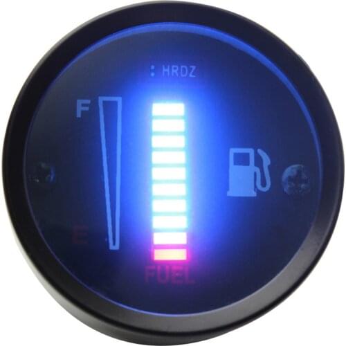2" 52mm 12V Universal Car Motorcycle Fuel Level Meter Gauge Fuel Level Sensor With LED Light Display For 12V Car Motorcycle
