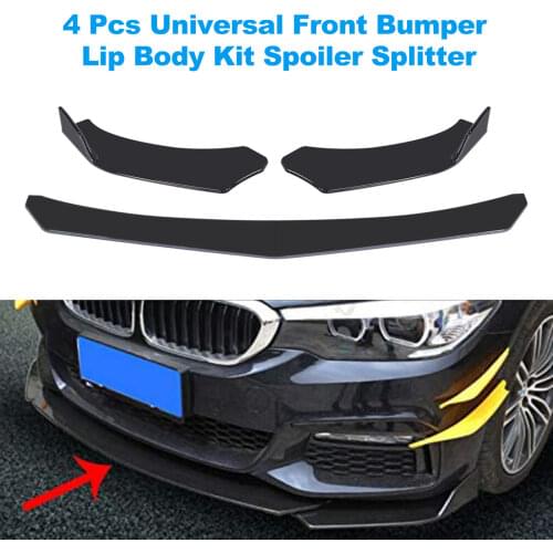Universal 4 Pieces Car Front Bumper Splitter Lip Spoiler Diffuser Protector Guard Cover Trim car styling auto accessories