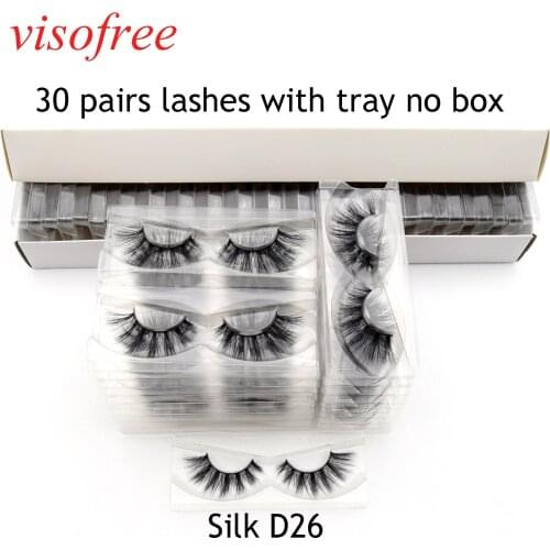 Visofree 30 Pairs/lot Lashes Natural False Eyelashes Fake Lashes Long Makeup 3D Mink Lashes Extension Eyelash Silk-D26