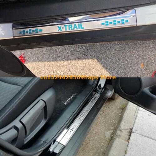 For X-Trail X Trail XTrail T32 T31 2008-2017 2018 2019 Stainless Door Sills Kick Plates Protector Car Styling Accessories
