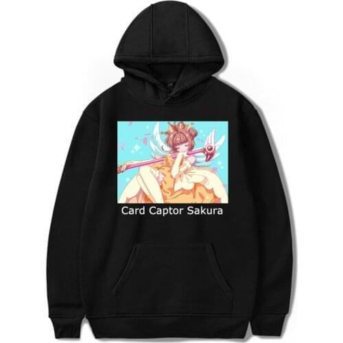 Sakura Card Captor Japan Anime Hoodie Women Men Hip Hop Sweatshirts Harajuku Tops Jacket Thin Velvet Warm Printed Hooded Clothes