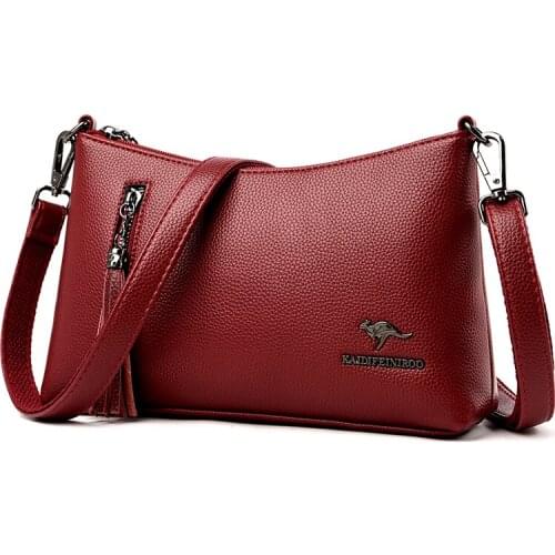 Crossbody Bags for Women Leather Messenger Bags for Girls Sac A Main New Female Soft Leather Shoulder Bag Vintage Handbag Bolsa