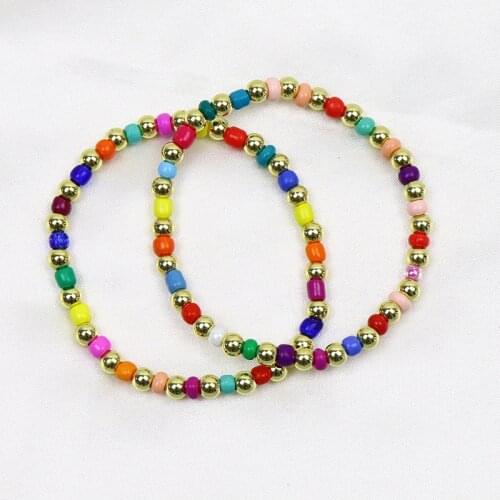 20 Pieces Handmade Coloful beade Bracelet Round Beaded bangle bracelet accessories bracelets for women jewelry 9912