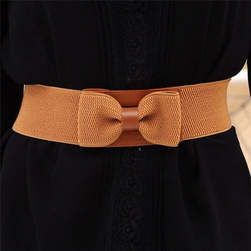 Jovivi Elastic Wide Belt Women Stretch Waist Belt Butterfly Bowknot Waistband Fashion Dress Belts Ladies Apparel Accessories