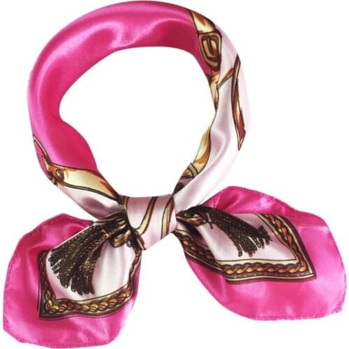 Floral Printed Women Wraps Silk Satin Fashion Square Head Simple Female Scarves Kerchief Neck Luxury Vintage Simple Women Scarf
