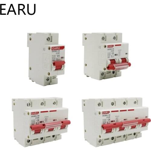 1pc DC 1000V 1P 2P 3P 4P 80A 100A 125A Solar Mini Circuit Breaker Overload Protection Switch MCB for Photovoltaic PV System
