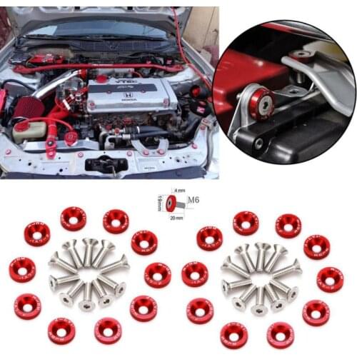 10PCS Nuts & Bolts Car Modified Hex Fasteners Fender Washer Bumper Engine Concave Screws Fender Washer License Plate Bolts