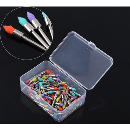 100pcs Dental Prophy Polishing Brushes Polisher Nylon Tapered Brush