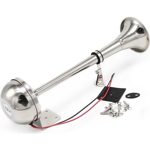 12V 125dB Single Trumpet Horn Marine Boat Air Horn Electric Air Horn Super Loud Electric Pump for Car Truck Boat