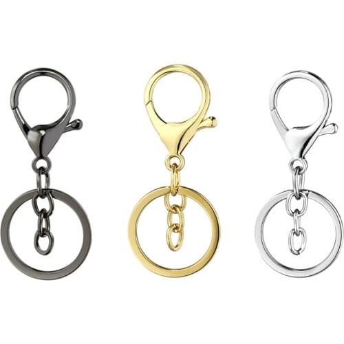 1pc Rose Gold Black Silver Color Keychain Keyring DIY Accessories Key Chain Jewelry Making
