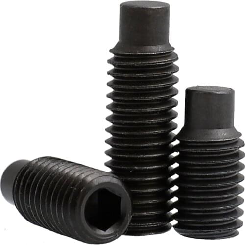 2pcs M16 Allen convex end screws cylindrical ending grups screw tightly set grup bolt alloy steel black color 16mm-50mm long