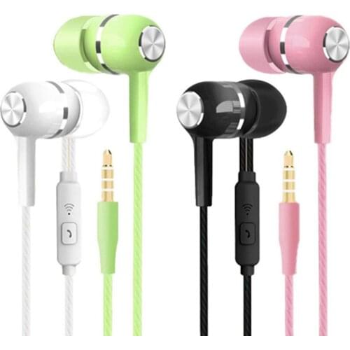 3.5mm Sports Earphone S12 Wired Super Bass Colorful Headset Earbuds with Microphone for Computer Mobilephone Tablet Pad