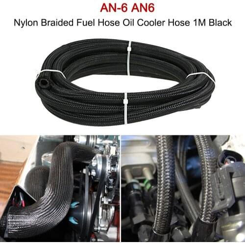 AN-10 AN10 Nylon Braided Fuel Hose Oil Cooler Hose 1M Black Car Styling Car Accessories