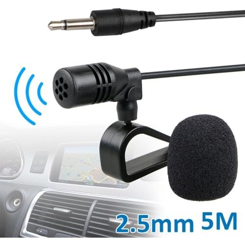 Car Audio Microphone 2.5mm Jack Plug 5m Cable Mic Stereo Wired External Microphone For Auto Car Radio GPS Audio DVD