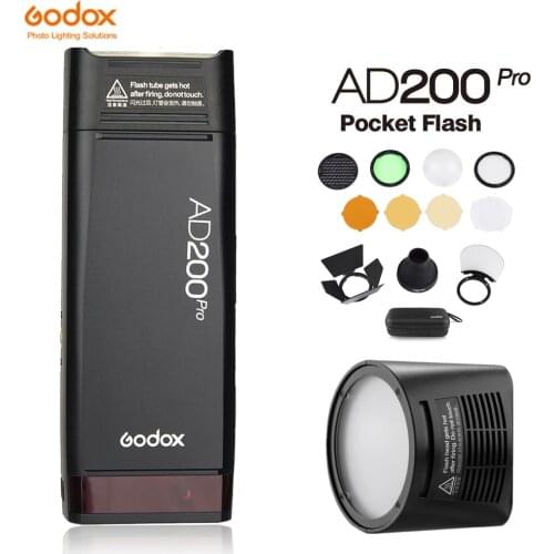 Godox AD200Pro Pocket Flash Wireless TTL Flash AK-R1 Pocket Flash Light Kit Wireless X System for Nikon Sony Olympus Canon Fuji