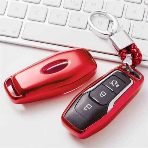 TPU Car Key Cover with Key Ring Holder For Ford Escort Edge Everest Mondeo Mustang F-150 Galaxy Kuga S-Max Explorer Ranger
