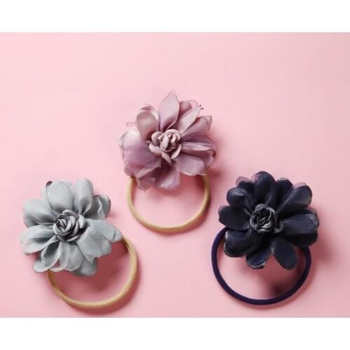 Baby Girls Big Flower Headband Elastic Fabric Flower Hair Bands for Newborn Infant Photo Props Hair Accessories
