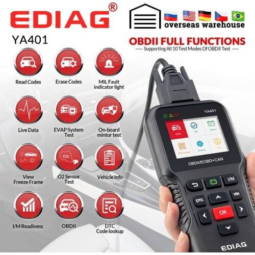 EDIAG YA-401 Full OBD2 scanner OBDII Code Reader Car Diagnostic tool Multilingual free update YA401 PK cr3008 ML529