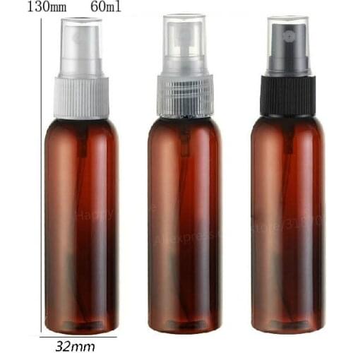 30 x 60ml New Fashion Amber Brown Travel Plastic Perfume Bottle 60cc Mist Sprayer Plastic Atomizer 2oz Fragrance container