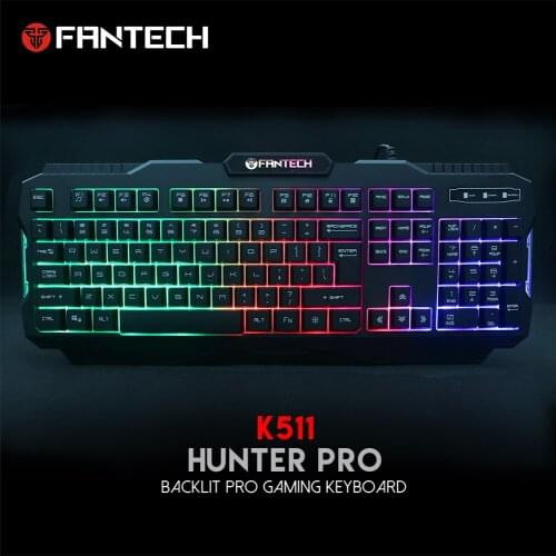 FANTECH K511 Gaming keyboard Gamer keyboard with backlight USB 104 Rubber keycaps RGB Wired Ergonomic keyboard For Laptop PC
