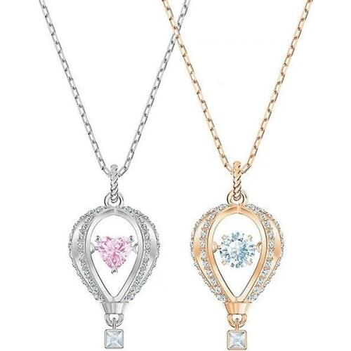 Classic Hot Air Balloon Necklace swa 1:1 Friendship Beating Heart Clavicle Women Chain Jewelry