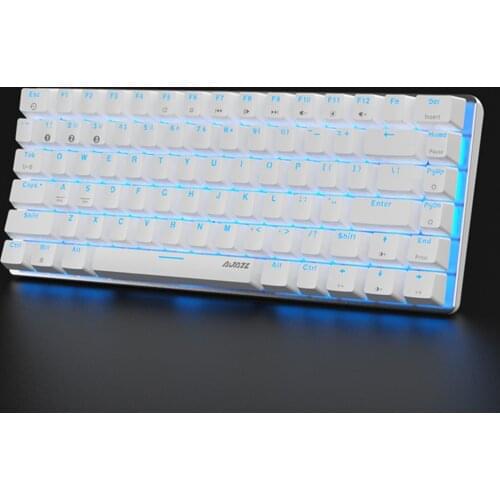 Ajazz AK33 Rechargeable Bluetooth 5.0/Type-C Wired Dual Mode Mechanical Keyboard with Red Switches and Backlight for Desktop