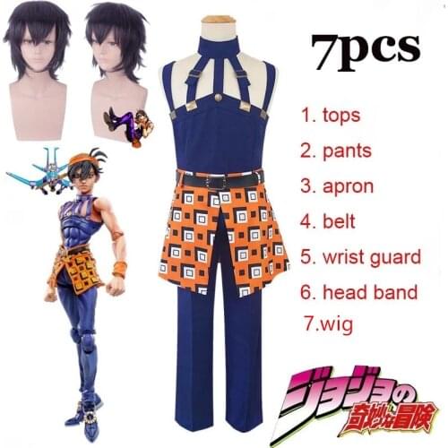 JOJO JoJos Bizarre Adventure Cosplay Costume Ghirga Narancia Uniforms Men Women Cosplay Outfit Dress Halloween Party Costumes